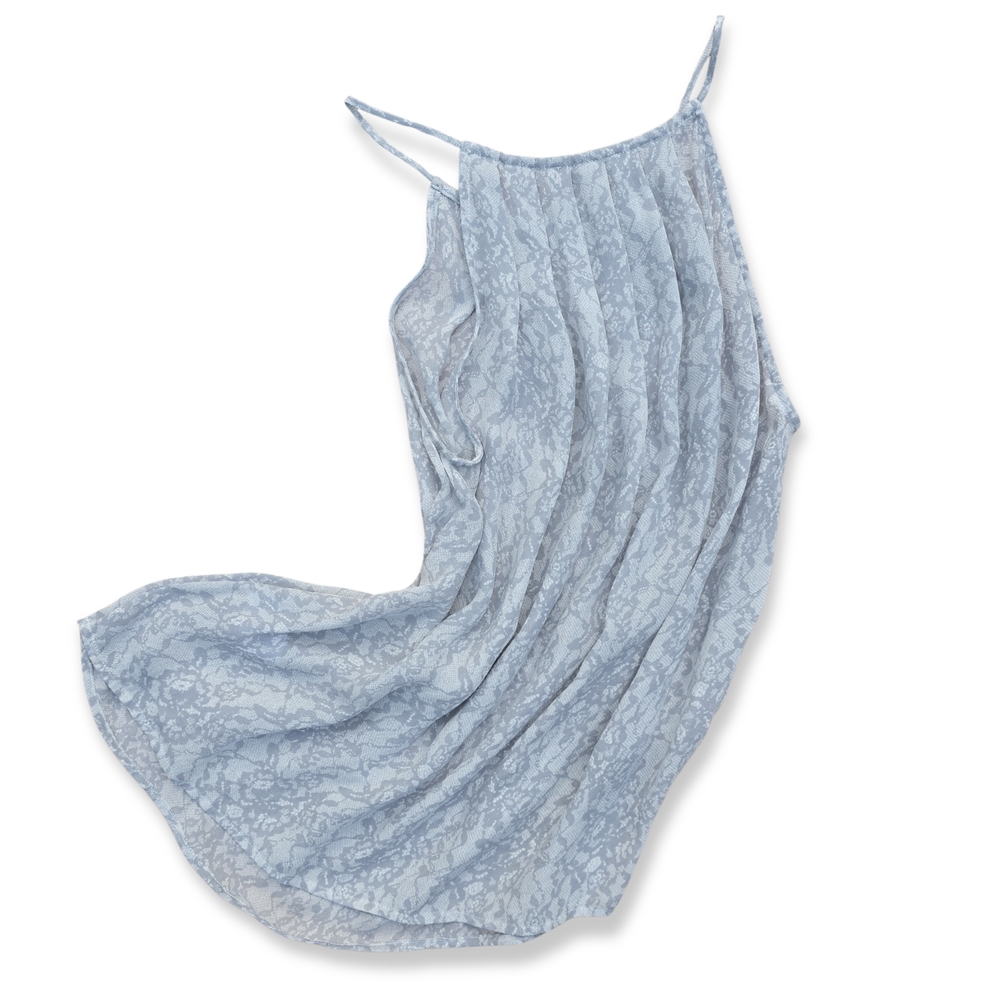 Silk Joie Spaghetthi Strap Lightweight Floaty Gray Top